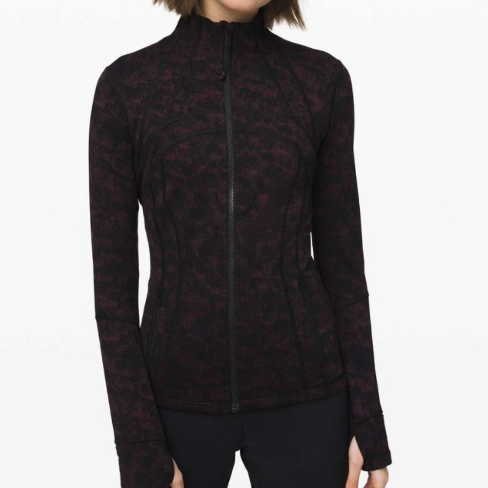 Lululemon Define Jacket Misted Jaquard Black Black Cherry Luxtreme 6